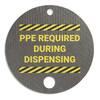 Pig Absorbent Barrel Top Safety Message Mat w Poly Backing .75in Dia. and 2in Dia., 25PK SGN1202
